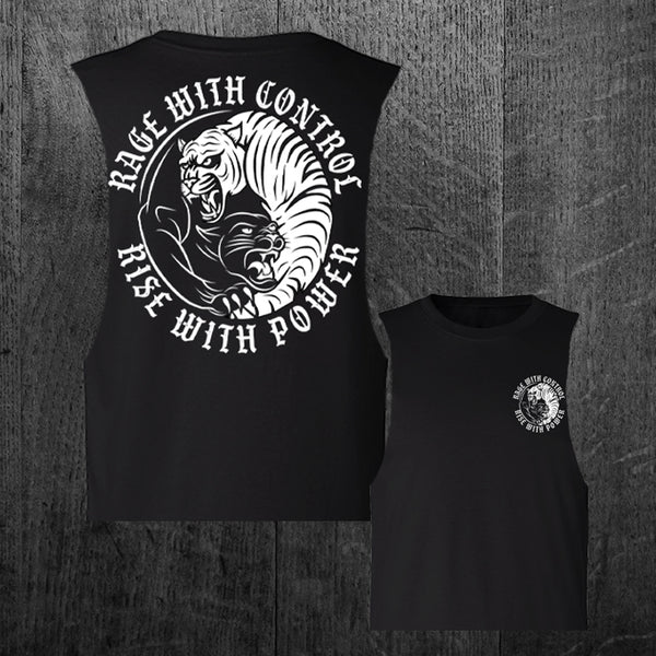 "RISE WITH POWER" Women's Custom Cut Crop Muscle Tee