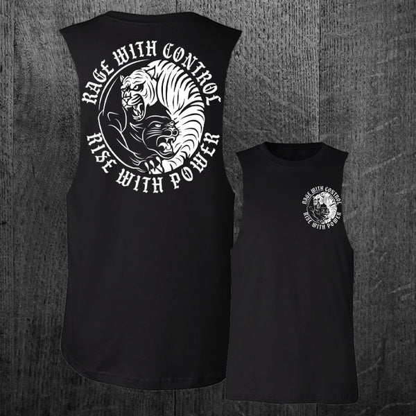 "RISE WITH POWER" Custom Cut Muscle Tee