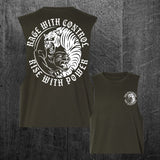 "RISE WITH POWER" Women's Custom Cut Crop Muscle Tee