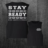 "STAY READY" Women's Custom Cut Crop Muscle Tee