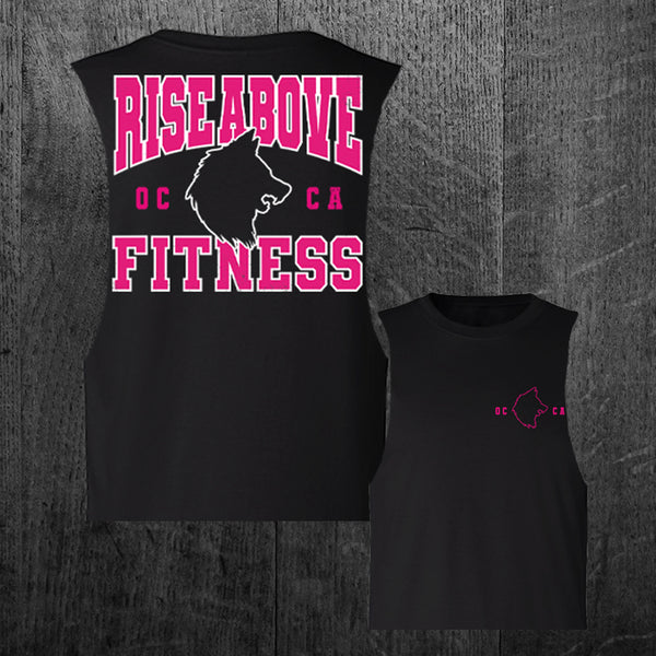 "TEAM WOLF" Women's Custom Cut Crop Muscle Tee