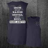 "IRON HANDS METAL SOUL" Custom Cut Muscle Tee