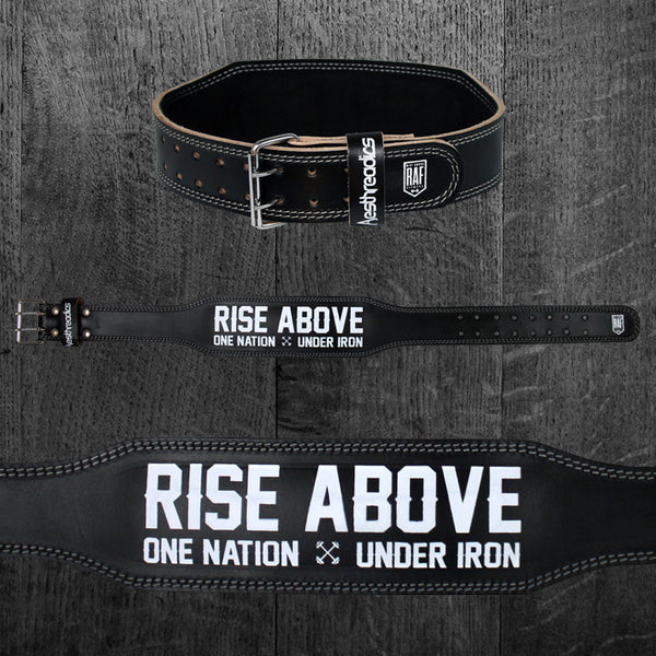 "RISE ABOVE | ONE NATION UNDER IRON" Bodybuilding Belt